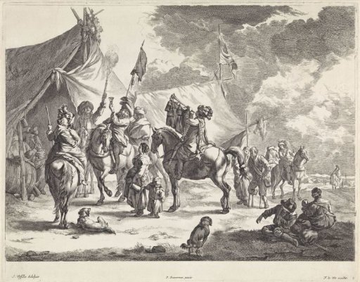 Herald and Soldiers in a Camp