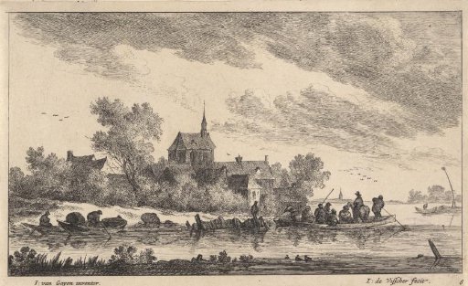 Ferry at a riverbank