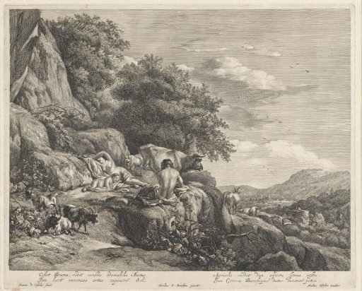 Summer landscape with Jupiter as a child