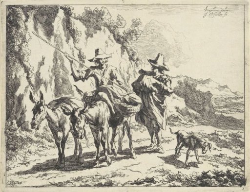 Shepherd in Conversation with a Young Shepherd on a Donkey