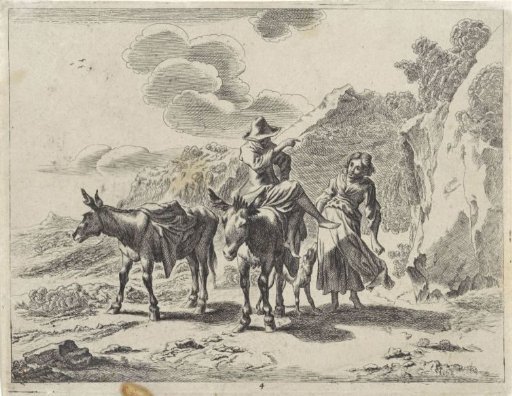 Young Shepherd on a Donkey and a Shepherdess