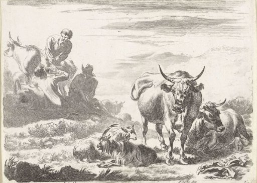 Shepherds at a Meal Among Their Flock