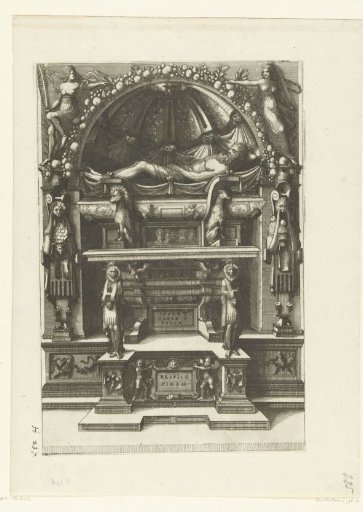 Monument with a Corpse of a Man in a Niche