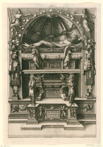 Monument with a Corpse of a Man in a Niche