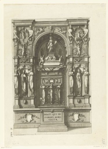 Monument with a Corpse of a Man in a Niche