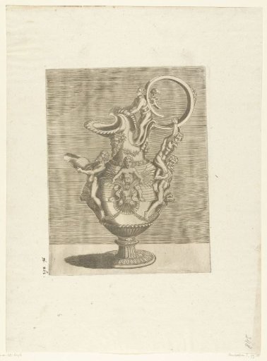 Tankard, the ear is attached to the upper side of a woman's back