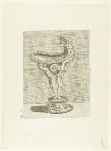 Bowl formed by the lower jaw of a satyr with a dog's head