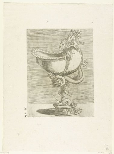 Nautilus cup, resting on the back of a satyr