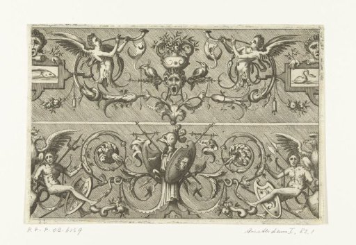 Two friezes with grotesques above one another