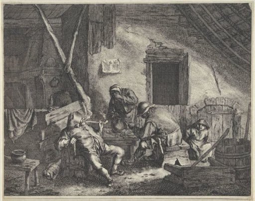 Five figures in a tavern