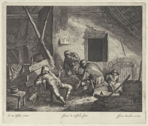 Five figures in a tavern