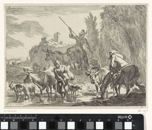 Shepherds with Cattle Fording a Stream