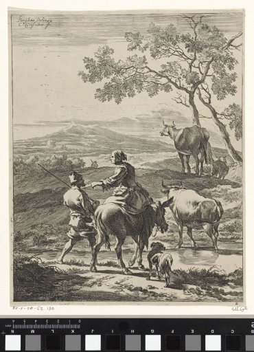 Herderin op een ezel
