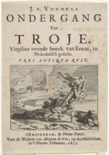 Title page for: 'The Fall of Troy', Vondel, 1655