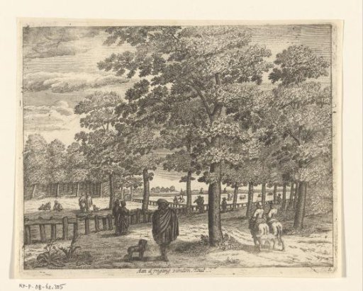 Walking Figures along Rows of Trees