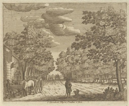 Figures and Farm Carts at an Inn