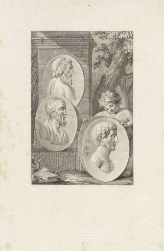 Medallions with Portraits of Aristides, Cato the Elder and Flaminius
