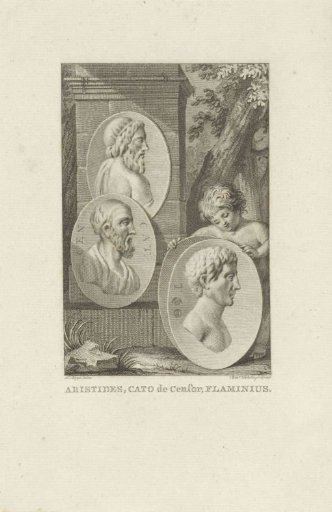 Medallions with Portraits of Aristides, Cato the Elder and Flaminius