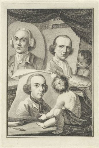 Portraits of Izaak Schmidt, Jurriaan Andriessen and Reinier Vinkeles