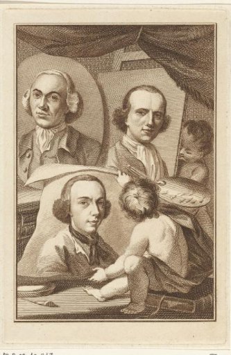 Portraits of Izaak Schmidt, Jurriaan Andriessen and Reinier Vinkeles