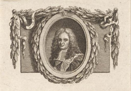 Portrait of Voltaire, surrounded by a laurel wreath