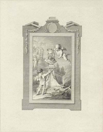 Allegorical representation with a bust of Sybrand Feitama