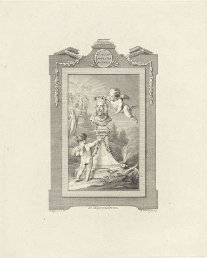 Allegorical representation with a bust of Sybrand Feitama