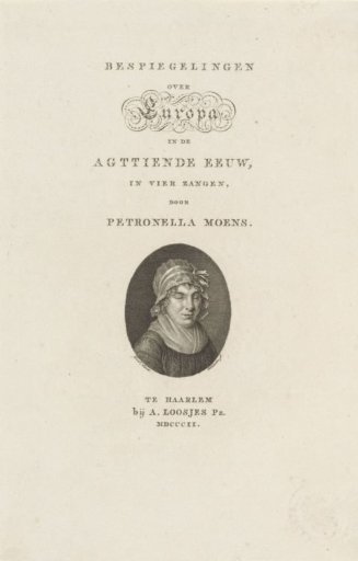 Portrait of the Dutch Poetess Petronella Moens