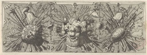 Panoplia. Frieze with Roman weapons, upper part