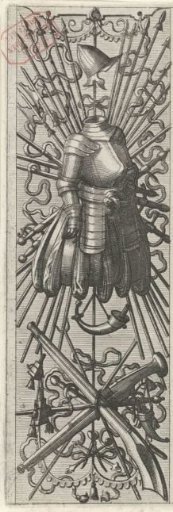 Trophy of arms, breastplate with wide breeches