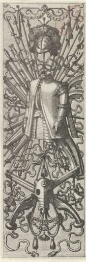 Trophy of arms, cuirass with rider's cloak
