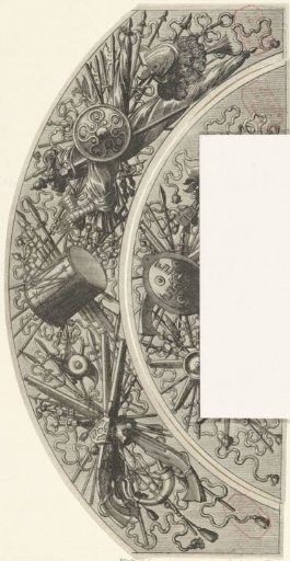 Large curved trophy of weapons
