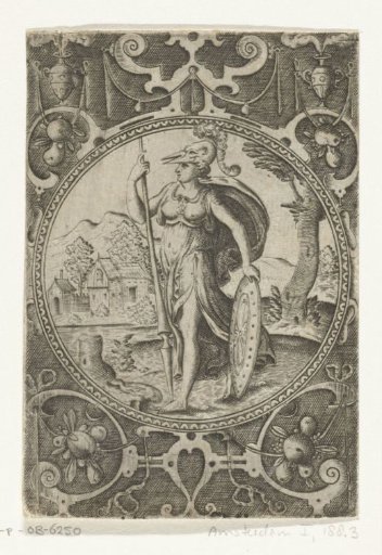 Medallion with Minerva Holding Shield and Spear