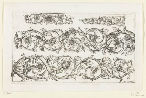 Four motifs, one horizontal panel and three vertical