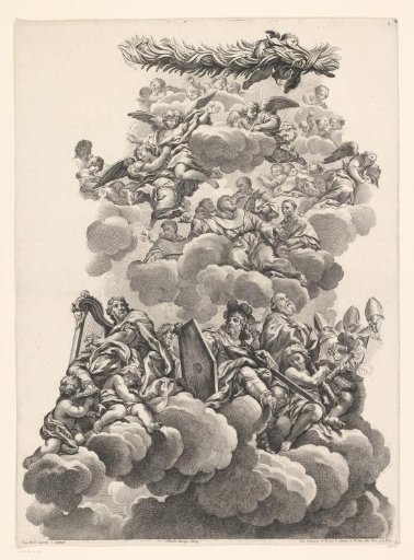 David with his harp and other figures