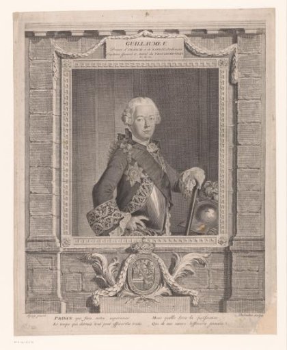 Portrait of Willem V, Prince of Orange and Nassau in a Frame
