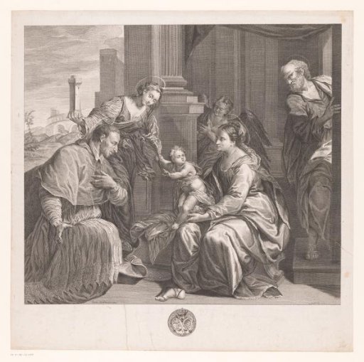 Mary and Child adored by Charles Borromeo and St Barbara
