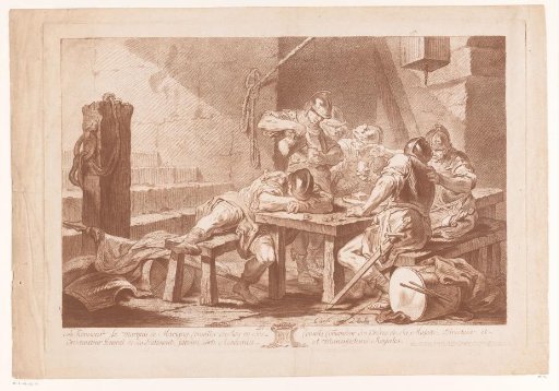 Drinking and gambling soldiers