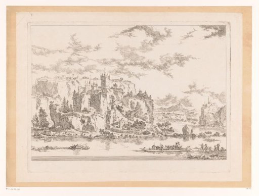 River Landscape with a Castle on a Cliff