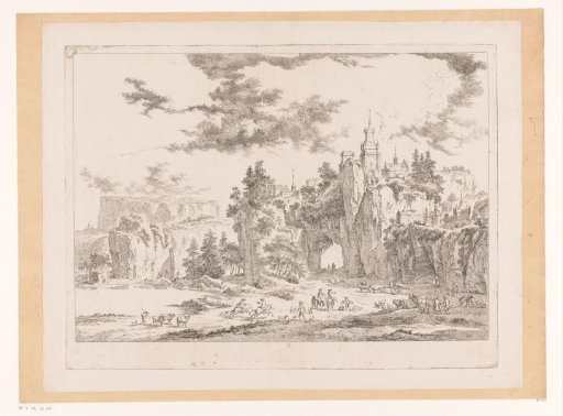 River Landscape with a Castle on a Cliff