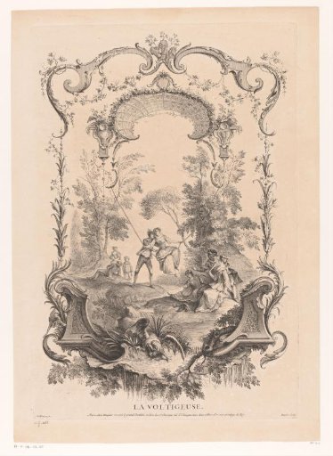 Design for a Wainscoting with a Woman on a Swing