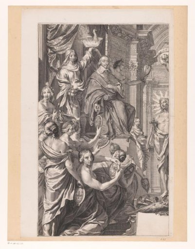 Allegorical representation with Armand-Jean du Plessis, Duke of Richelieu, in the company of Apollo and Neptune (upper left part)