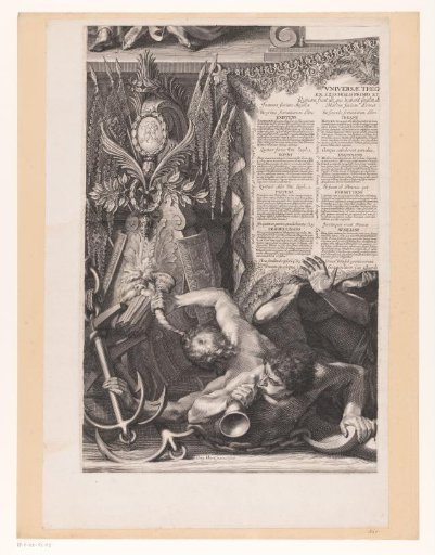 Allegorical representation with Armand-Jean du Plessis, Duke of Richelieu, in the company of Apollo and Neptune (lower left part)