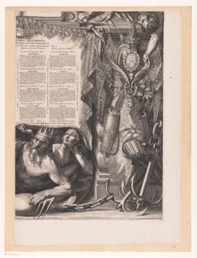 Allegorical representation with Armand-Jean du Plessis, Duke of Richelieu, in the company of Apollo and Neptune (lower right part)