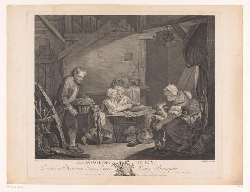 Peasant interior with bean threshers