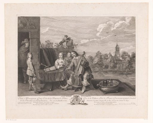 Self-portrait of David (II) Teniers with his family on a terrace