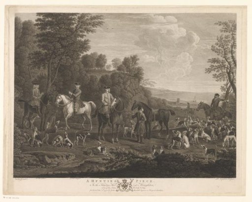 Portrait of a Hunting Party with Dogs in a Landscape