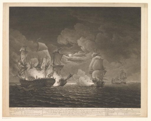 Naval Battle between the Serapis and the Bon Homme Richard