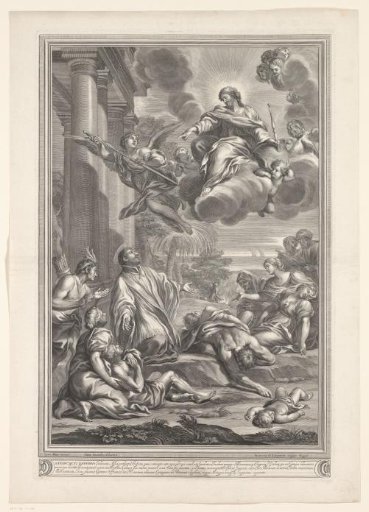 Saint Francis Xavier among people suffering from the plague