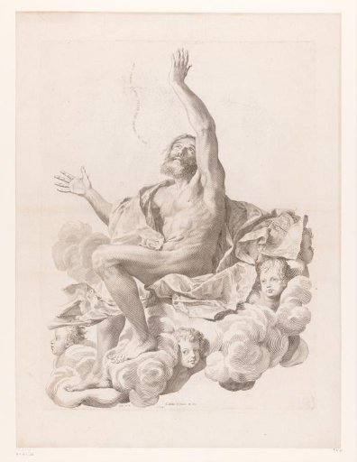 St. Paul on cloud surrounded by cherubim